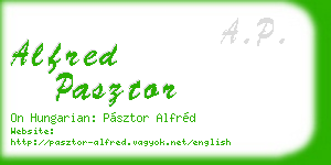 alfred pasztor business card